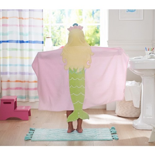 Mermaid Plush Kid Hooded Towel
