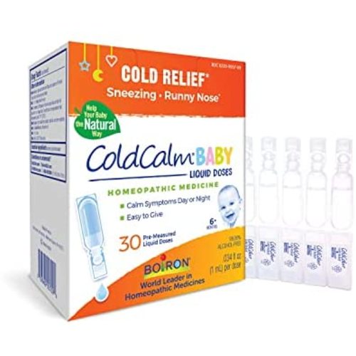 Boiron Coldcalm Baby, 30 Doses. Baby Cold Relief Drops for Sneezing, Runny Nose, and Nasal Congestion, Non-drowsy, Sterile Single-use Liquid Oral Doses with Natural Active Ingredient
