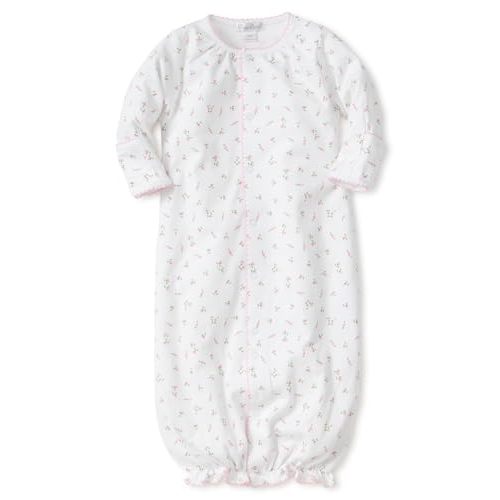 kissy kissy Baby Girls Garden Roses Print Convertible Nightgown, White, Newborn