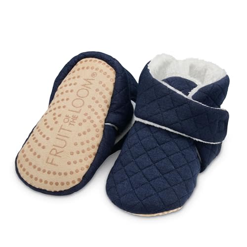 Fruit of the Loom Cozy Thermal Wrap Booties with Non-slip Grips for Baby Girls, Boys, Unisex -