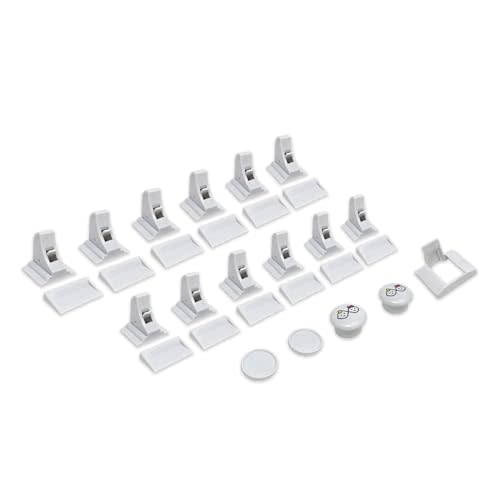 Magnetic Cabinet Locks (12 Locks + 2 Keys) with Adhesive, Easy Installation Tool - Child Proof Drawers - No Tools Or Screws Needed - Jool Baby