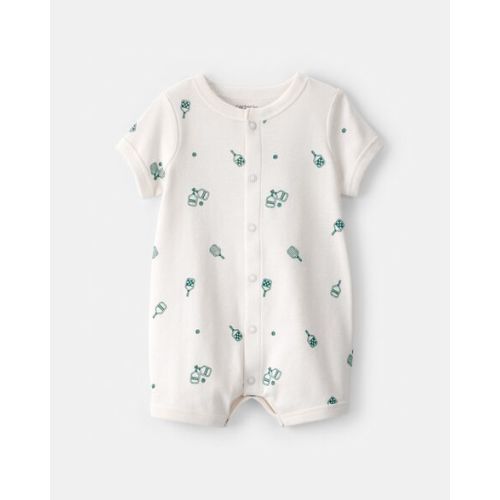 Baby Pickleball Short-Sleeve Romper - White | Carter's
