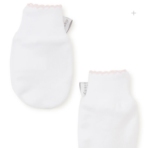 White/Pink Kissy Basics Mittens
