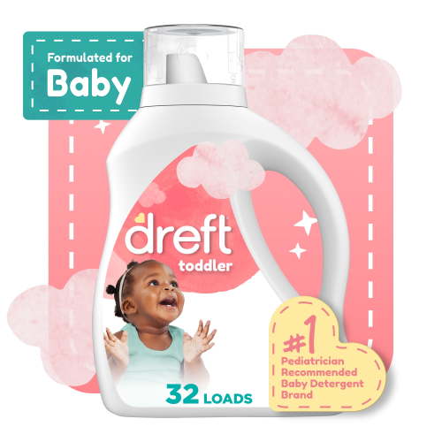 Dreft Liquid Laundry Detergent for Toddlers, Tackles 100% of Common Toddler Stains, Unscented, 42 fl oz, 32 Loads