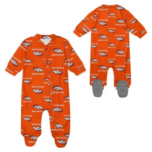 NFL Denver Broncos Infant Boys' Blanket Sleeper Bodysuit - 0-3M