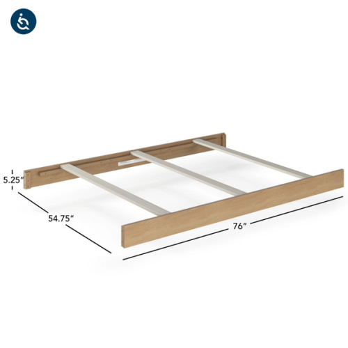 Full Size Bed Rails, Nutmeg (F06464) | Crib Conversion Kit | Child Craft