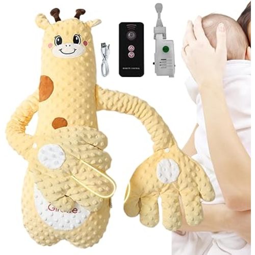 Patting Pillow Soother, Crib Comfort Cushion, Adjustable Mode Interactive Plush, Stuffed Animal Shape with Compact Design, Heat Resistant Metal Grid, Car Seat Nursery Bedtime Travel Hospital Use