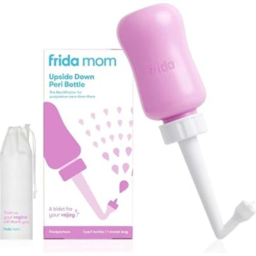 Frida Mom Upside Down Peri Bottle for Postpartum Care, Portable Bidet | Perineal Cleansing and Recovery for New Moms, The Original Fridababy MomWasher, Portable & Easy Grip