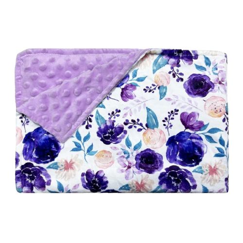 Amazon.com: Soft Plush Baby Blankets for Girls with Print Floral Pattern and Soothing Raised Dots, Double Layer Bed Throws for Baby Infant Toddler Nursery Crib,Purple, 30x40 Inches (Purple) : Baby