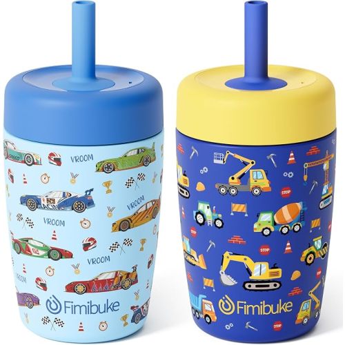 Fimibuke Toddler Cups Spill Proof, 12 OZ Sippy Cup for Toddler Water Bottle