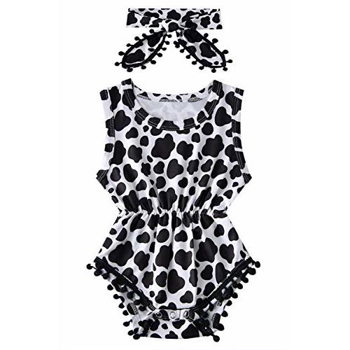 UNICOMIDEA Baby Girls Outfit Newborn Romper Jumpsuits Sleeveless One-Piece Clothes 0-24 Months Bodysuit with Headband