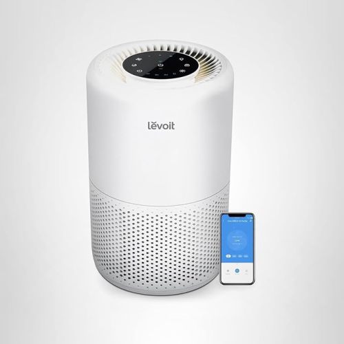LEVOIT Air Purifier for Home Bedroom Dorm Room, Smart & Voice Control, AHAM Verifide, 3-in-1 Filter With HEPA Sleep Mode, for Pollen, Pollutants, Smoke, Dander, Dust, Core 200S-P, White