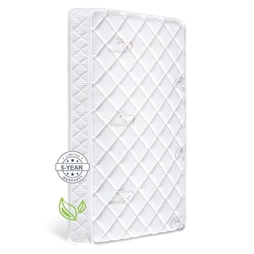 Premium Crib & Toddler Mattress,100% Knitted Fabric, Premium Fleece Surface-Hypoallergenic, 5" Thick Firm Soft Crib Mattress, Non-Toxic - Fits Standard Cribs & Toddler Beds