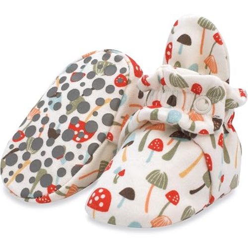 Zutano Unisex Organic Cotton Baby Booties, Stay-On and Non-Slip, Newborn to Toddler