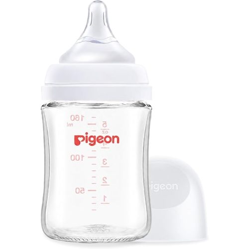 Pigeon - Glass Bottle 5oz/147ml (1-Pack) with SS Nipple 0M+