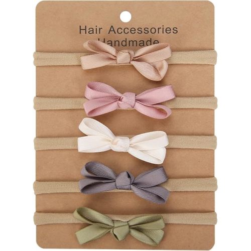 Baby Girl Headbands and Bows Nylon Hairbands Elastics Hair Bows Hair Accessories for Newborn Infant Toddlers Kids