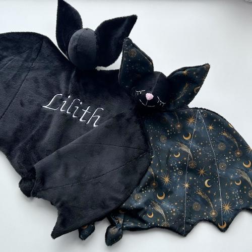 Personalized baby bat lovey: bat nursery
