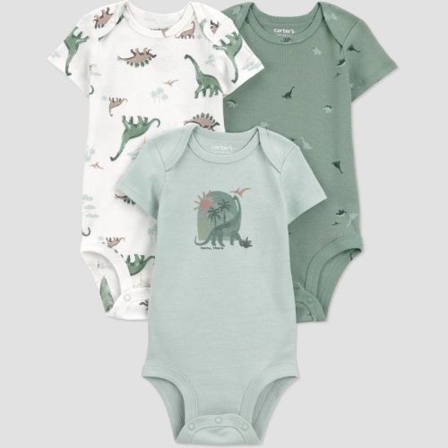 Carter's Just One You® Baby Boys' 3pk Dino Bodysuits - Green 6M