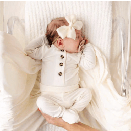 Satin Bow - Cream Headband