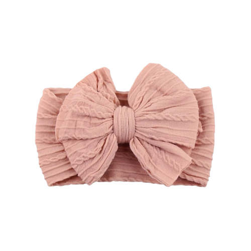 Cable Bow, Tan Pink