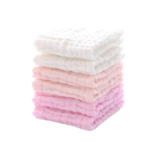 MUKIN Baby Washcloths and Burp Cloths, Soft Absorbent Towels for Newborns, 6 Pack, 12x12 Inches (Pink)