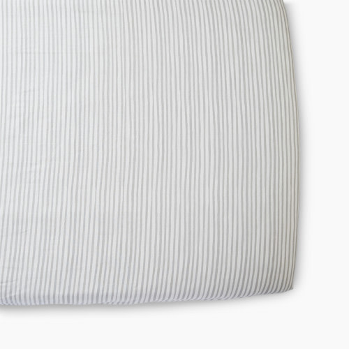 Pehr Stripes Away Organic Cotton Crib Sheet - Pebble Grey