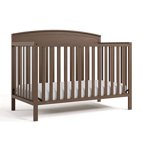 Graco Benton 5-in-1 Convertible Crib – GREENGUARD Gold Certified, Converts from Baby Crib to Toddler Bed, Daybed and Full-Size Bed, Fits Standard Full-Size Crib Mattress (Hazelnut)
