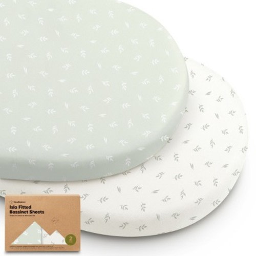 KeaBabies Bassinet Sheet for Baby Girls, Boys, 2-Pack Isla Fitted Bassinet Sheets, Bassinet Mattress Sheets