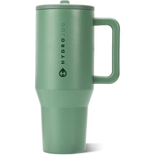 HydroJug Traveler 32oz, Insulated Tumbler with Handle & Straw, Sage