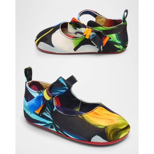 Girl's Simple Flower Red Sole Ballerina Flats, Baby