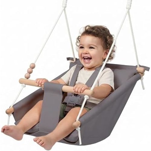 CaTeam Canvas Baby Swing – Hanging Toddler Seat, Deep Gray