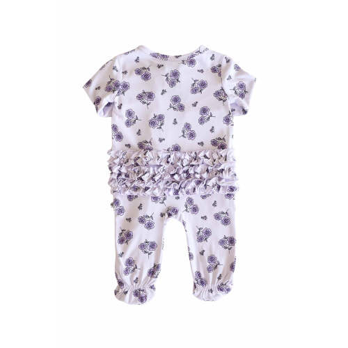 Ruffle Zipper Footie in Amethyst Garden | Caden Lane