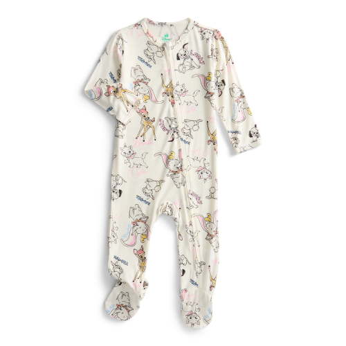 Character Baby Boys or Girls Cozy and Comfortable Viscose Two-Way Zip Footed Sleep 'N Play One-Piece Pajamas, Sizes 0M–6/9M