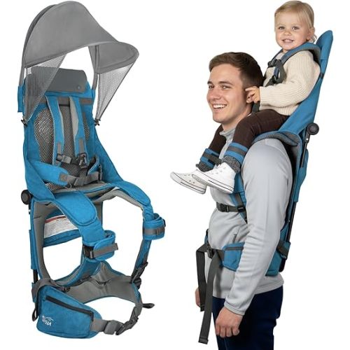 WIPHA Hiking Backpack Carrier, Lightweight Toddler Shoulder Carrier with Sun Shade, Foldable Frame, Breathable Mesh Backrest, Toddler Hiking Backpack for Kids 6 Months to 2 Years Old