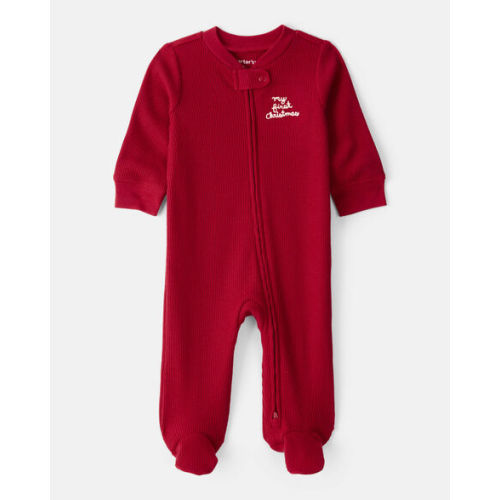 Baby My First Christmas Holiday Red Cotton Sleep & Play Pajamas - Red | Carter's