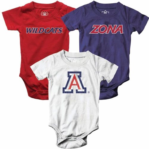 Wes and Willy Baby College Team 3 Pack of Cotton Rompers
