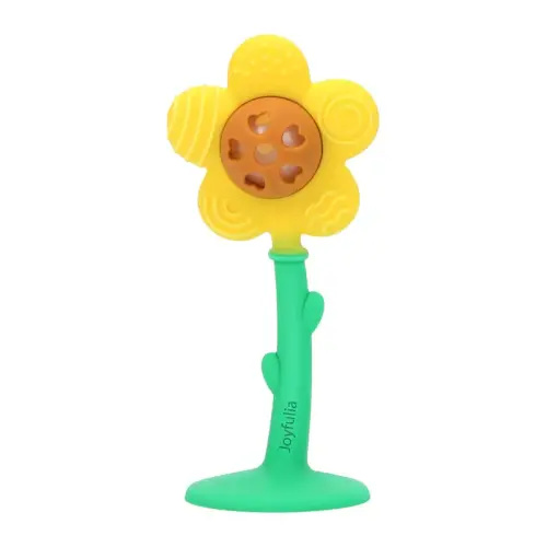 Sunnyflower Teether Rattle 2-in-1, Joyfulia Baby Silicone Infant - TikTok Shop