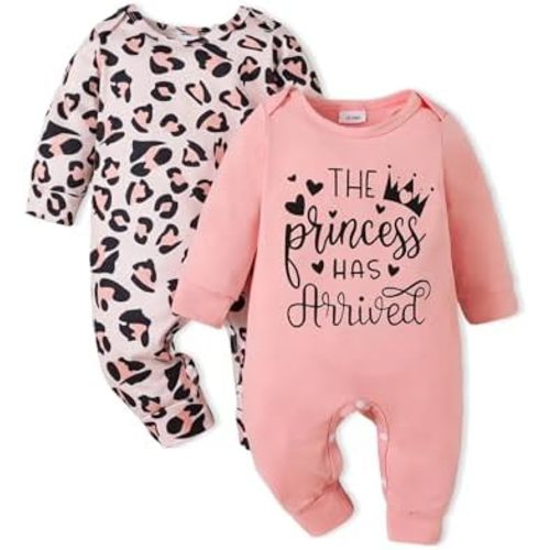 Newborn Baby Girl Clothes Fall Winter Outfits Infant Jumpsuit Letter Print Romper Coming Home Outfit 2Pcs Set