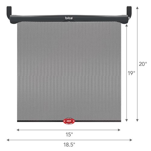 Munchkin® Brica® Sun Safety™ Car Window Roller Shade with White Hot® Heat Alert, 2 Pack, Black