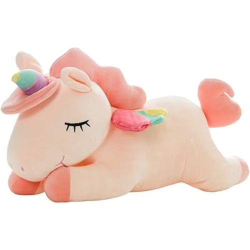 Unicorn Stuffed Animals, Soft Unicorn Plush Hugging Pillow Toy Gifts for Kids (Pink, 12 in)