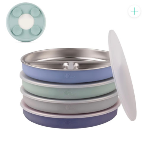 7.8" Stainless Steel Divided Plates with Suction Sleeve