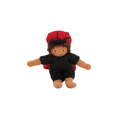 Ladybug Baby · Brown | Waldorf Flower Fairy Doll by Ambrosius | Acorn Toy Shop