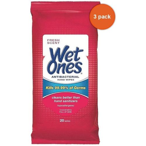 20CT Wet Ones Wipes - Pack of 3