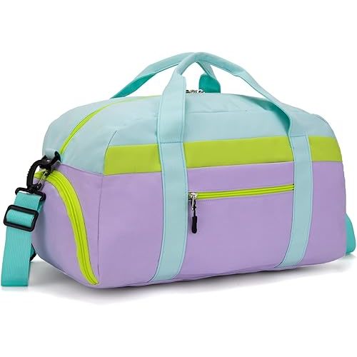 HawLander Kids Duffle Bag for Boys or Girls, Fit School Practice, or Overnight Travel (Light Green)