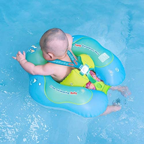 Free Swimming Baby Inflatable Baby Swim Float Children Waist Ring Inflatable Pool Floats Toys Swimming Pool Accessories for The Age of 3-72 Months(Blue, S) - Small