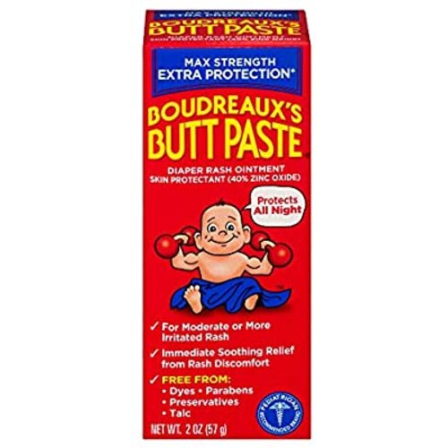 Boudreaux's Butt Paste Maximum Strength Diaper Rash Ointment, 2 oz Tube - 2 Ounce (Pack of 1)