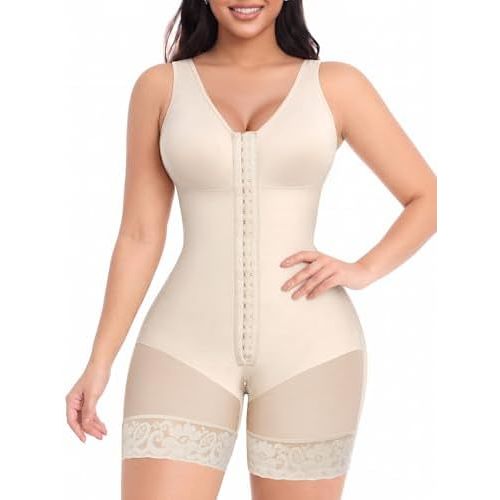 YIANNA Fajas Colombianas Shapewear for Women Tummy Control Full Body Shaper Butt Lifter with Zipper Crotch