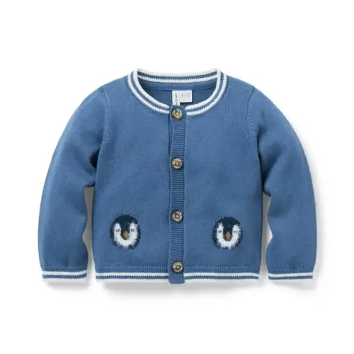 Baby Tamalpais Blue The Penguin Baby Cardigan by Janie and Jack
