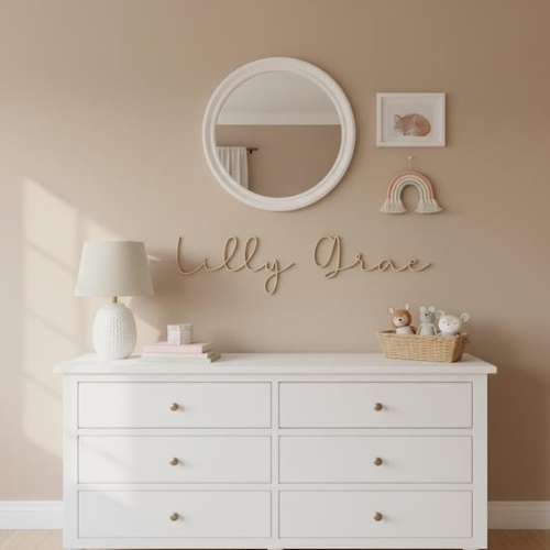 Personalized Wooden Name Sign for Nursery | Custom Baby Name Wall Decor | Laser Cut Birch Wood Sign | Script Nursery Name | 18 24 36 - Etsy