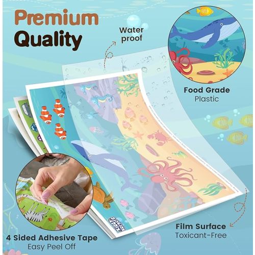Premium Disposable Placemats for Baby, Placemats for Kids, Toddler Placemat- 40 Pack Kids Placemats for Dining Table Tyke, Restaurants, and Travel - Fun Learning Designs Included